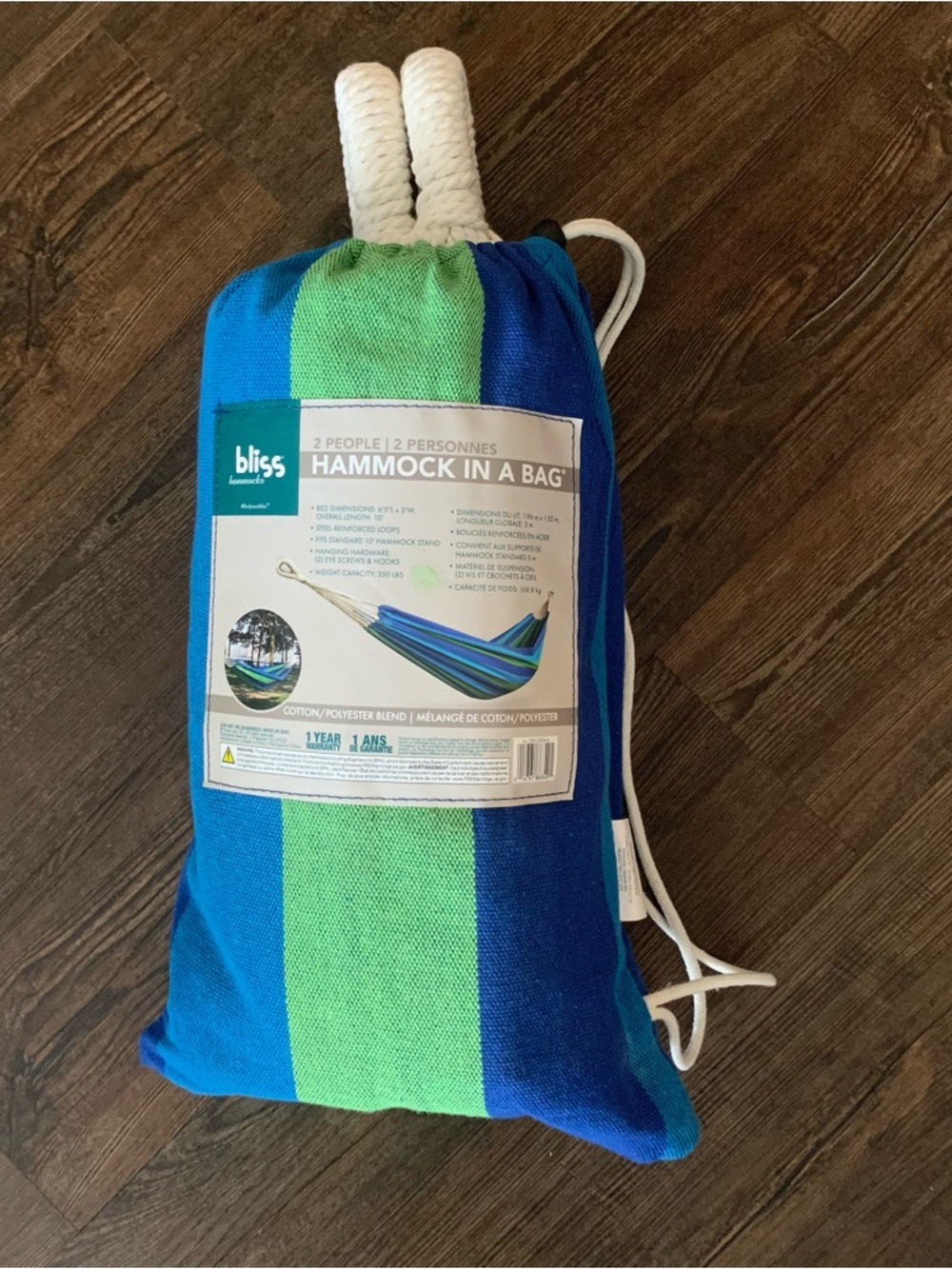 Bliss Striped Hammock - Blue & Green